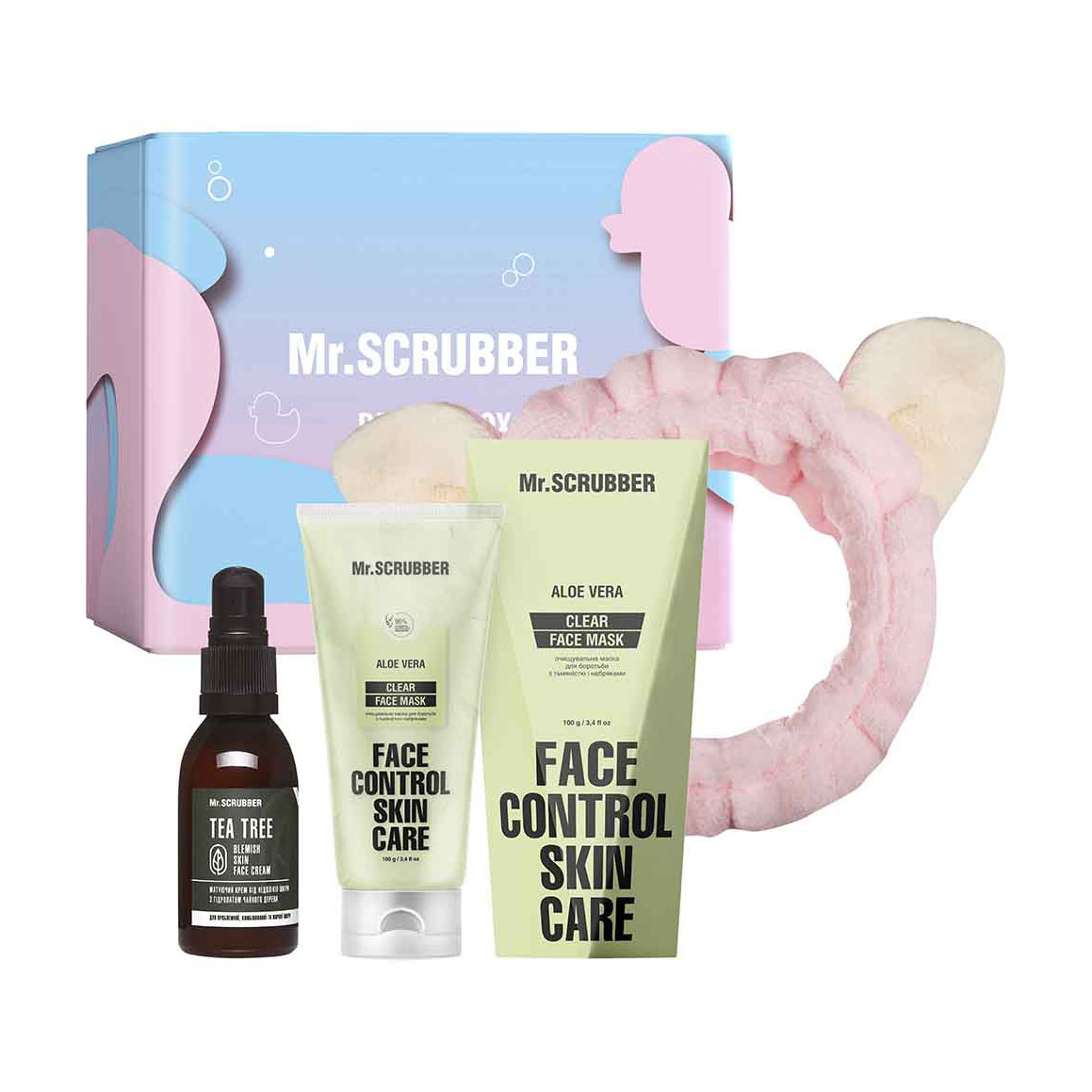 Набір Mr.Scrubber Even Complexion &amp; Clear (маска для обличчя, 100 г + крем для обличчя, 55 мл + пов'язка для волосся)